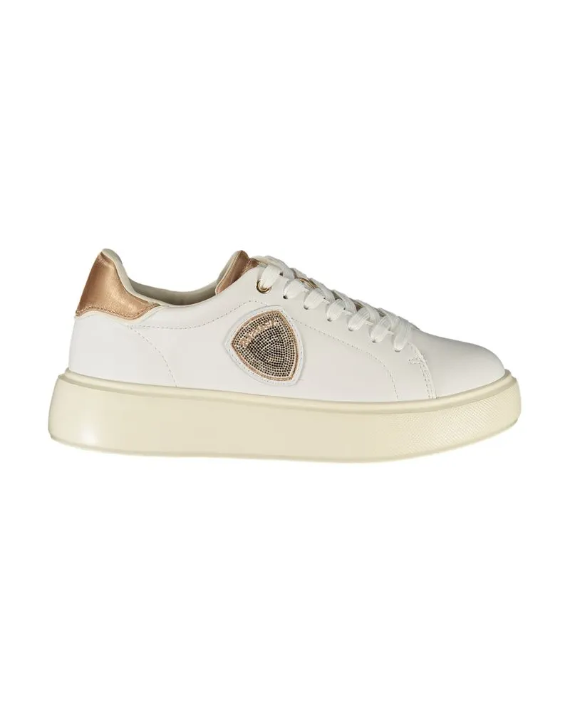 Blauer Bianco Damen Sneaker aus Polyurethan Weiß