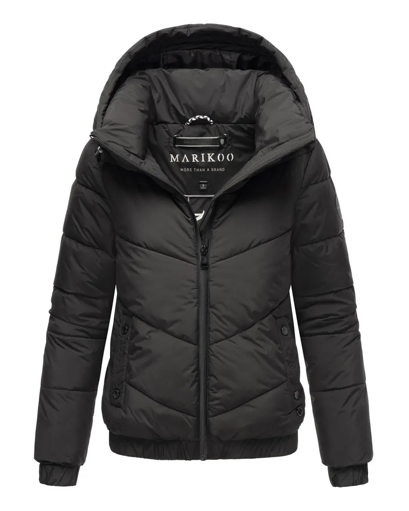 Marikoo Damen Winter Steppjacke mit Kapuze – Nayanaa Schwarz