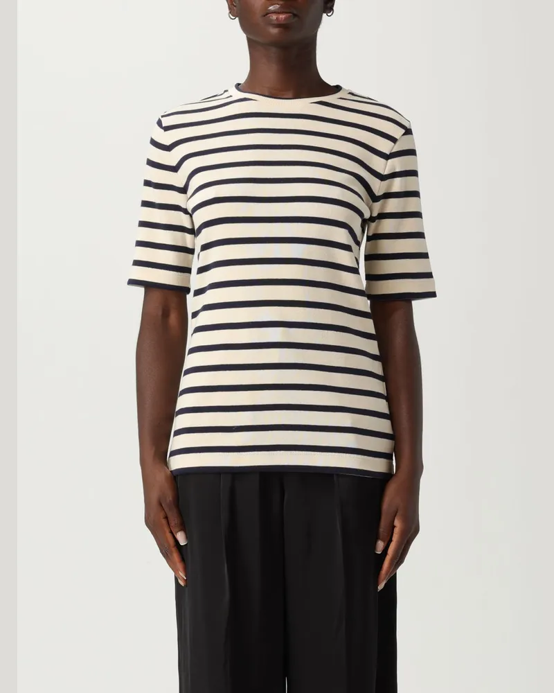 Jil Sander Gestreiftes Kurzarm-T-Shirt - Elfenbein Elfenbein