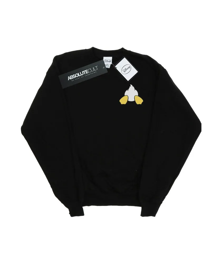 Disney Donald Duck Backside Breast Print" Sweatshirt für Damen (Schwarz Schwarz