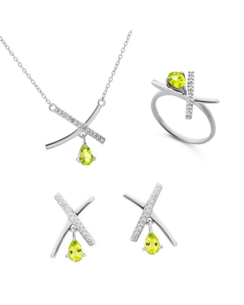 Orphelia Charlotte' Damen 925 Sterling Silber Set: Halskette + Ohrringe + Ring - Silber SET-7580/P Silber