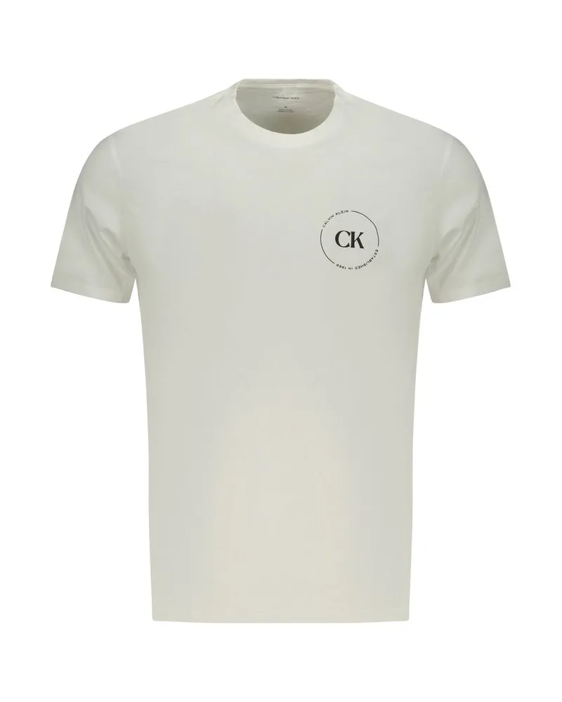 Calvin Klein Bianco Baumwoll Herren T-Shirt Weiß