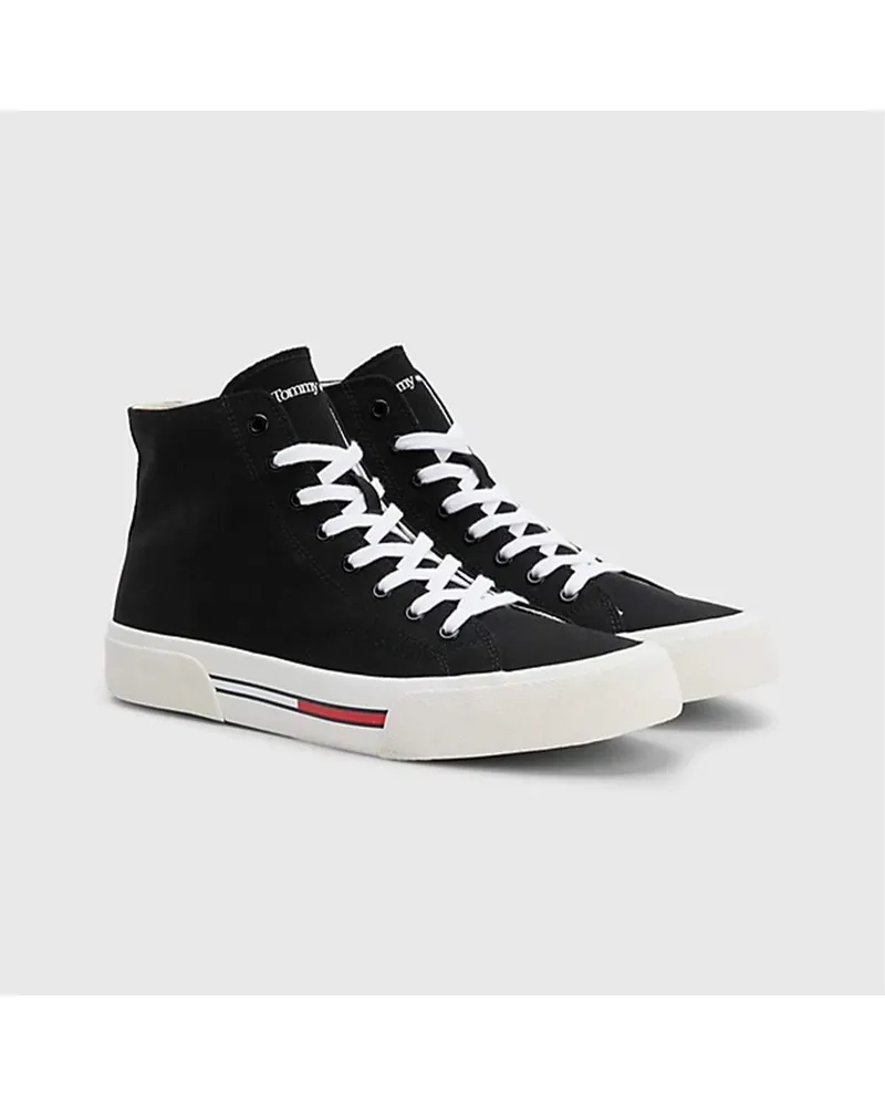 Tommy Hilfiger Herren-Flaggen-Sneaker Schwarz