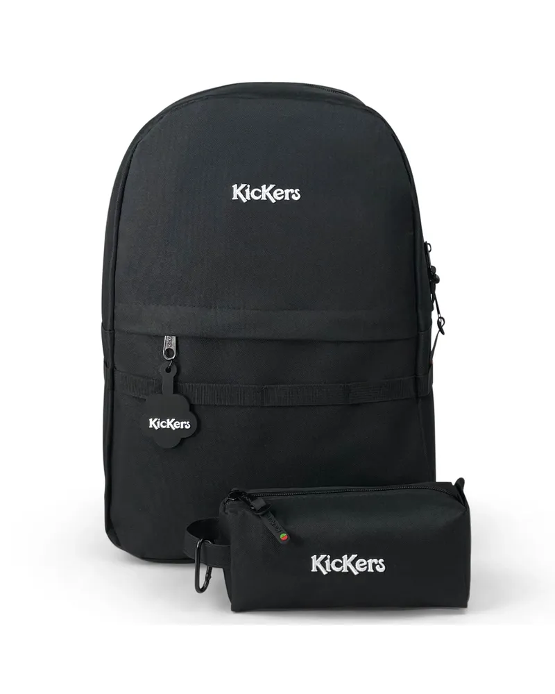 Kickers Gemini Rucksack mit Federmäppchen - Schwarz Schwarz