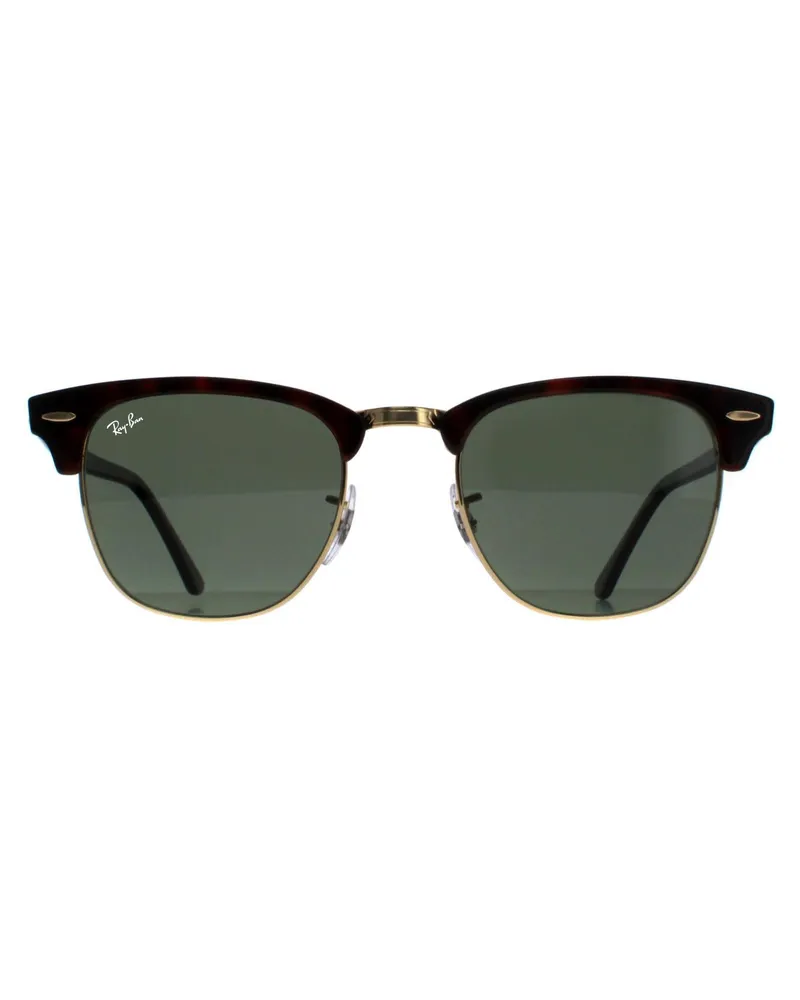 Ray Ban Rayban Lunettes De Soleil Clubmaster 3016 990/58 Rouge Havana Vert Polarisé Gret 51mm Rot