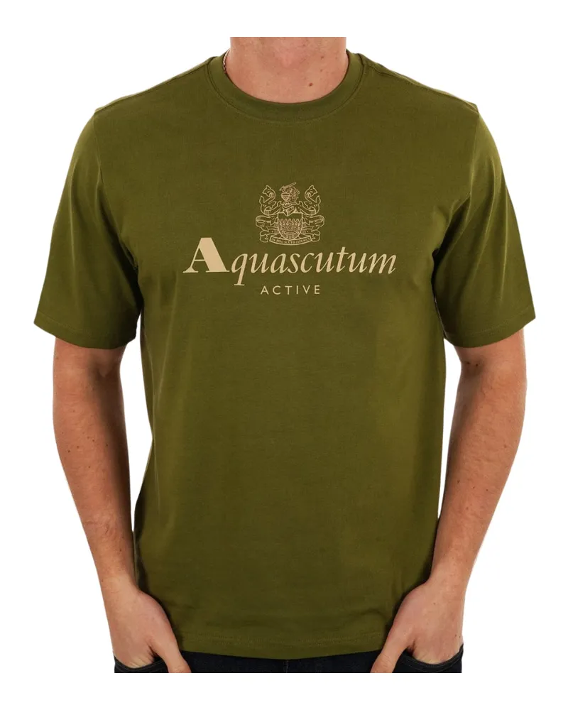 Aquascutum Active Big Logo T-shirt Armeegrün Grün