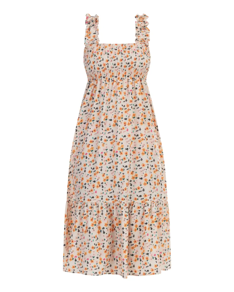 My Mo Midikleid Damen Creme Mehrfarbig Creme
