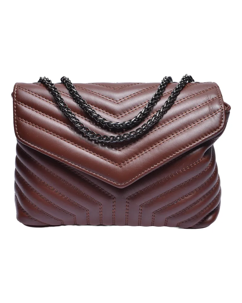 Luisa Vannini Kastanienbraun Rindsledertasche Dunkelbraun