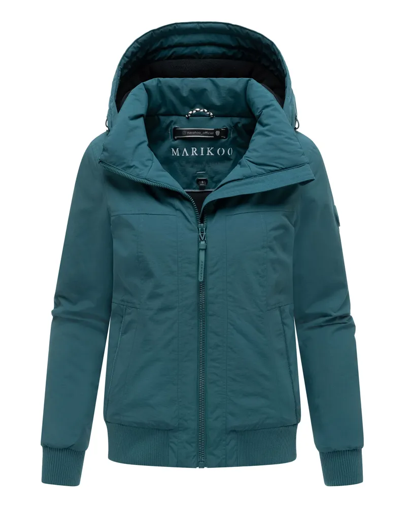 Marikoo Mooni Damen-Winterbomberjacke mit Fleecefutter - Grün Grün