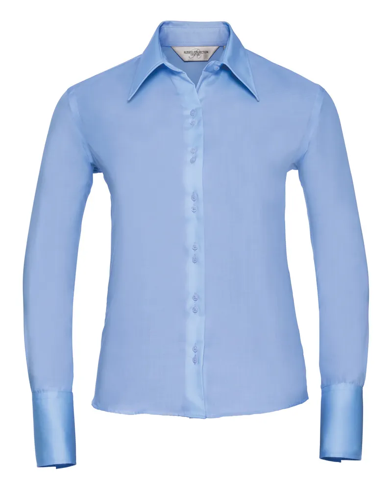 Russell Athletic Russell Collection - Langärmelige bügelfreie Bluse - Damen (Hellblau Blau