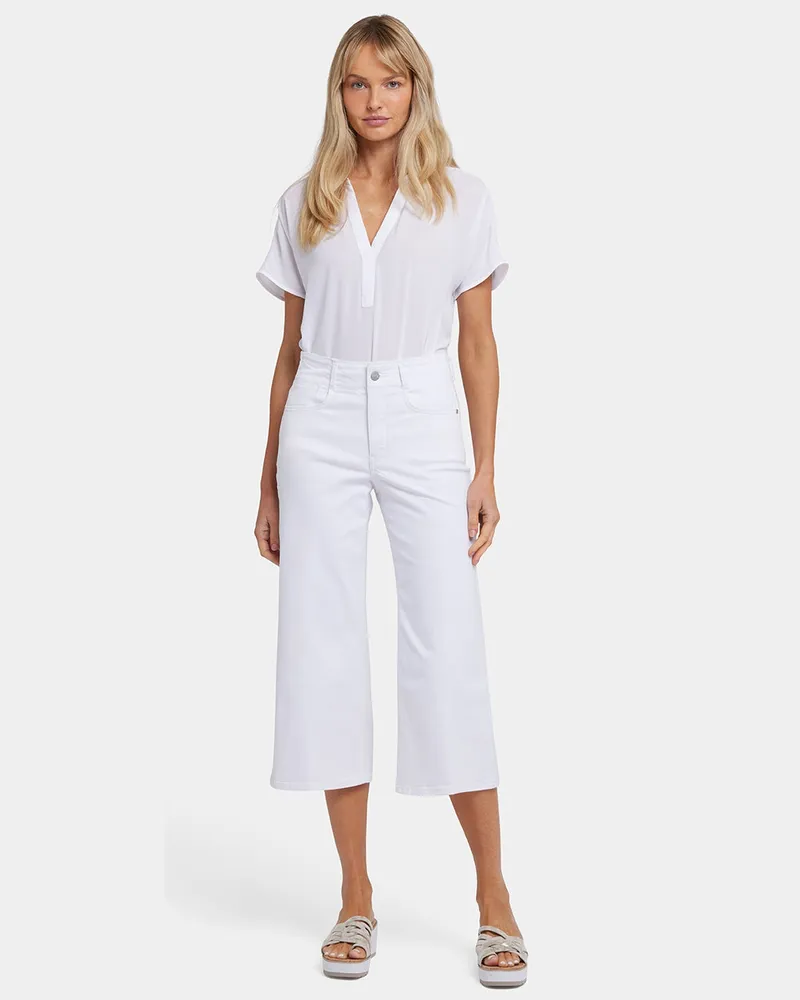 NYDJ not your daughter's Jeans  Brigitte Weite Capri-Jeans mit Hoher Taille Weiß