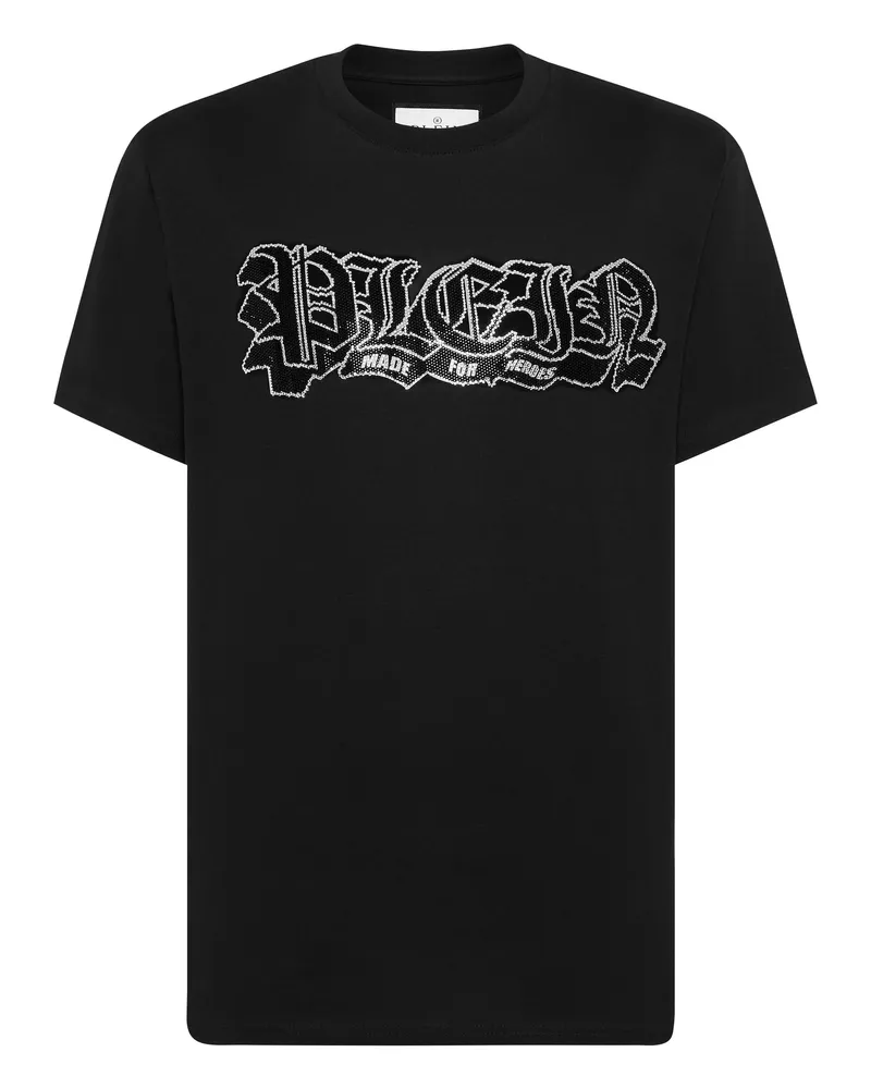 Philipp Plein Rundhals-T-Shirt Tattoo Schwarz