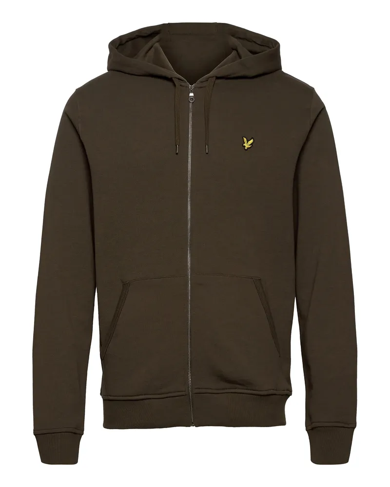 Lyle & Scott Kapuzenpullover mit Reißverschluss in Olive Grün