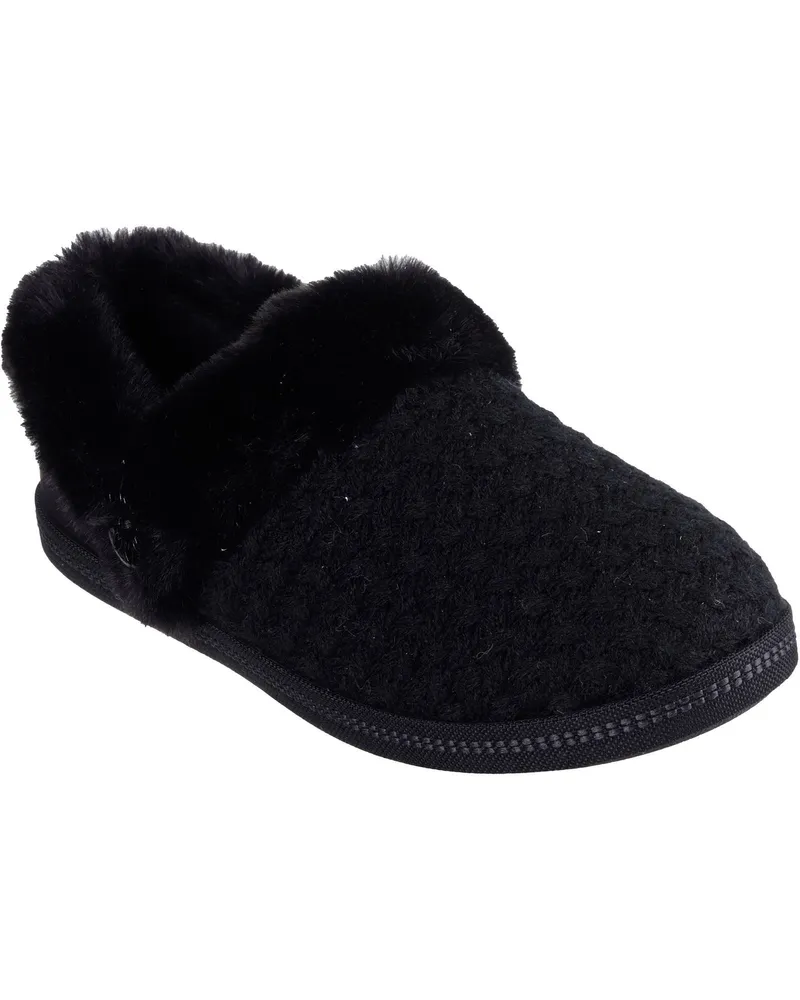 Skechers Gemütliche Hausschuhe 'Cozy Campfire Frosty Promise' aus Polyester für Damen - Schwarz Schwarz