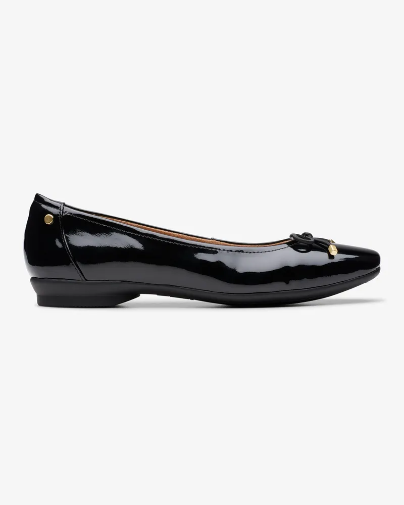 Clarks Candra Licht Schwarze Lackschuhe Schwarz