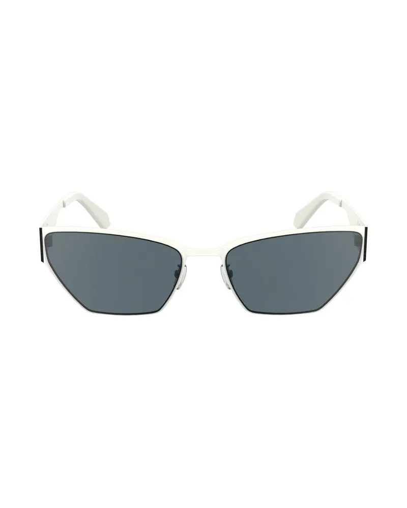 Calvin Klein Cateye Sonnenbrille mit weißem Rahmen Weiß