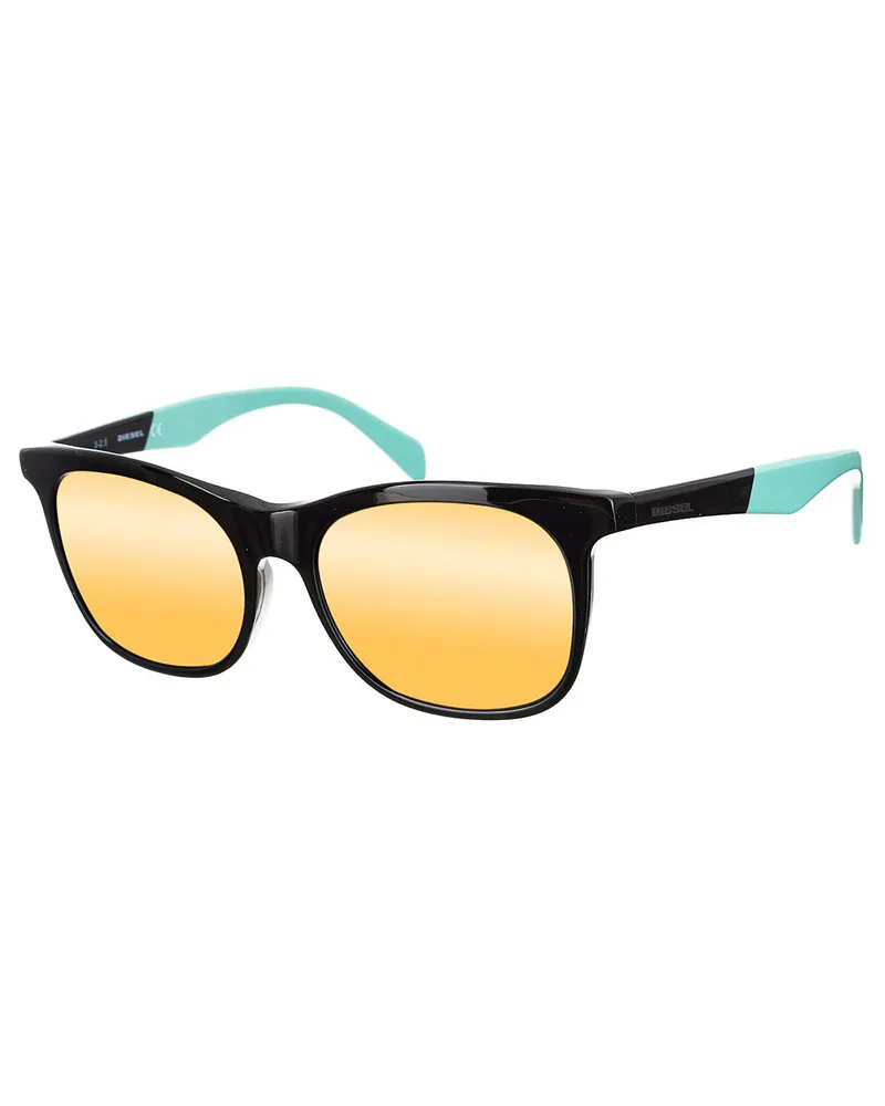 Diesel Acetat-Sonnenbrille mit rechteckiger Form DL0154 Damen Schwarz