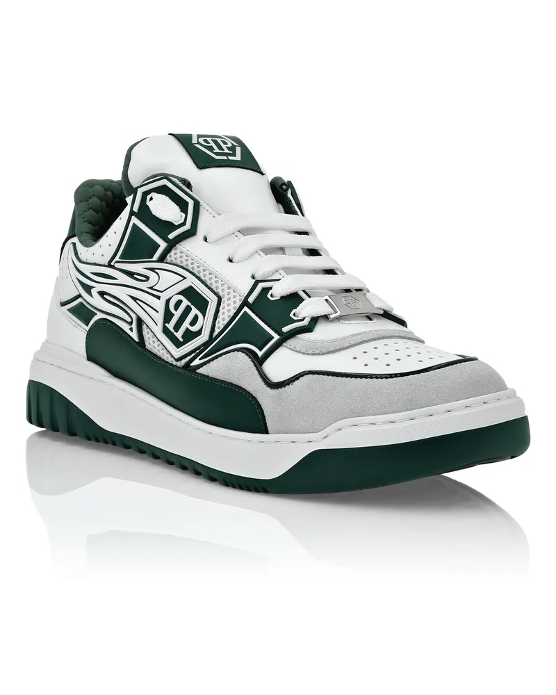 Philipp Plein Lo-Top Turnschuhe Hexagon Weiß