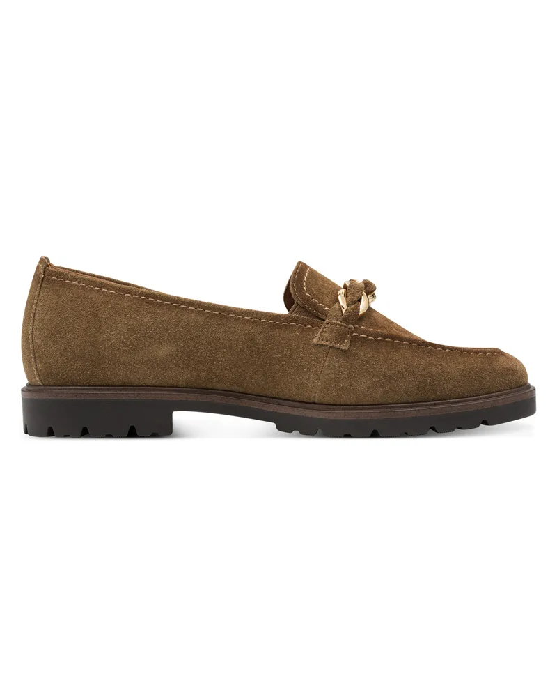 Tamaris Damen Loafer Schuhe aus Wildleder in Kamelbraun Camel