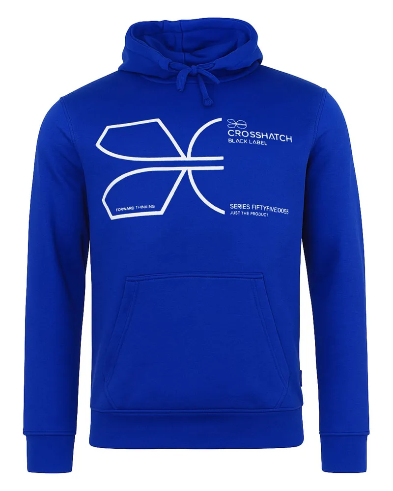 CrossHatch Cutups Herren Blau Hoodie Blau