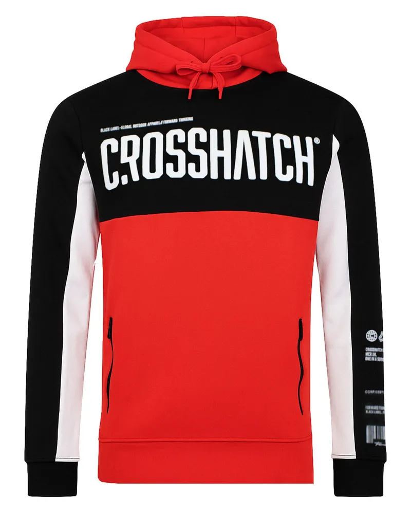CrossHatch Compounds Panel Herren Schwarz/Rot Hoodie Schwarz