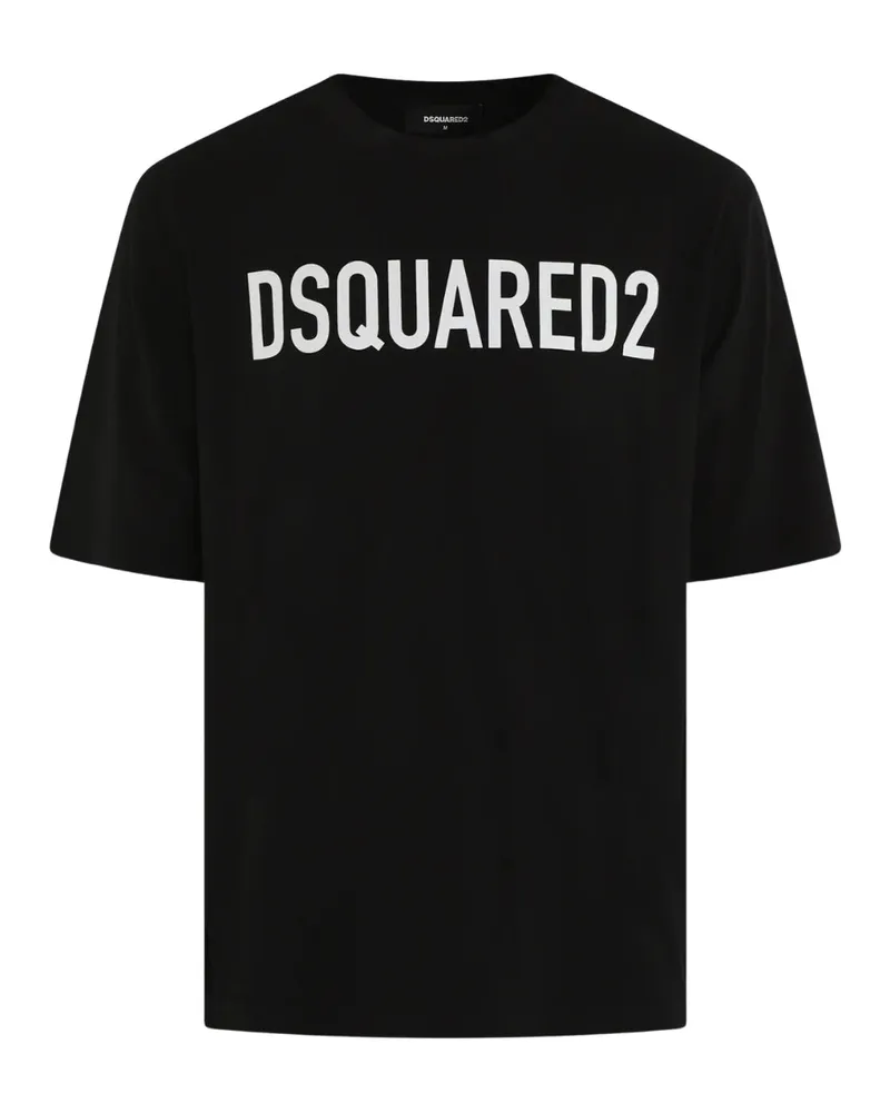 Dsquared2 Loose Fit T‑Shirt mit Markenlogo - Schwarz Schwarz