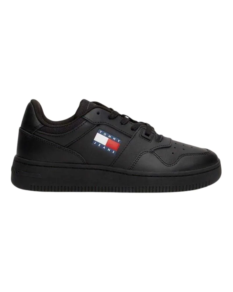 Tommy Hilfiger Retro Sneaker für Damen, Leder (Schwarz Schwarz