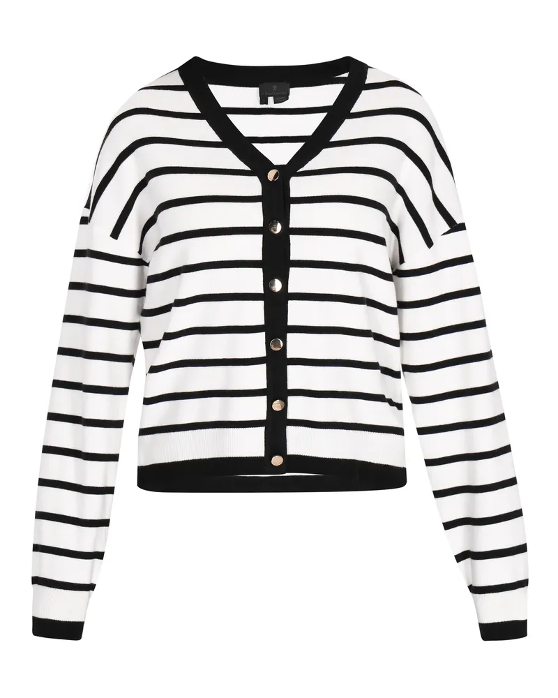 DreiMaster Strickjacke mit Streifen - Schwarz Schwarz