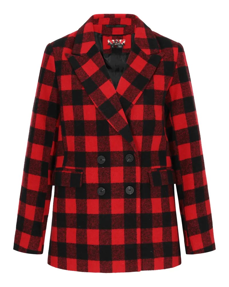 My Mo Blazer Frauen schwarz rot kariert Schwarz