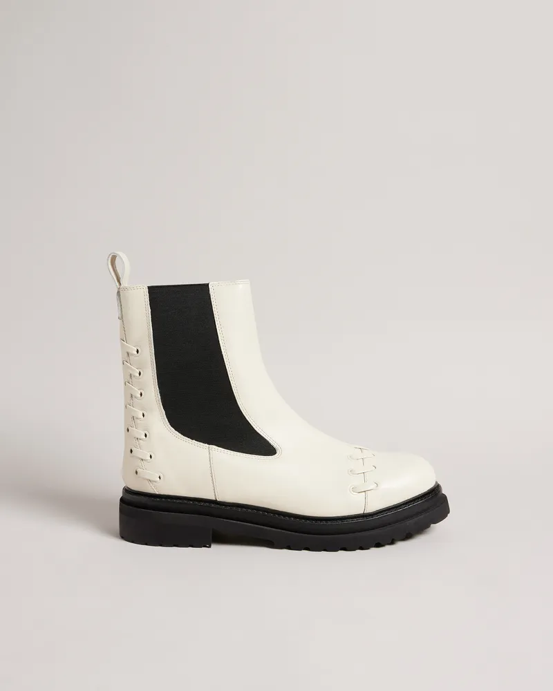 Ted Baker Lukki Womens White Chelsea Stiefel Natur