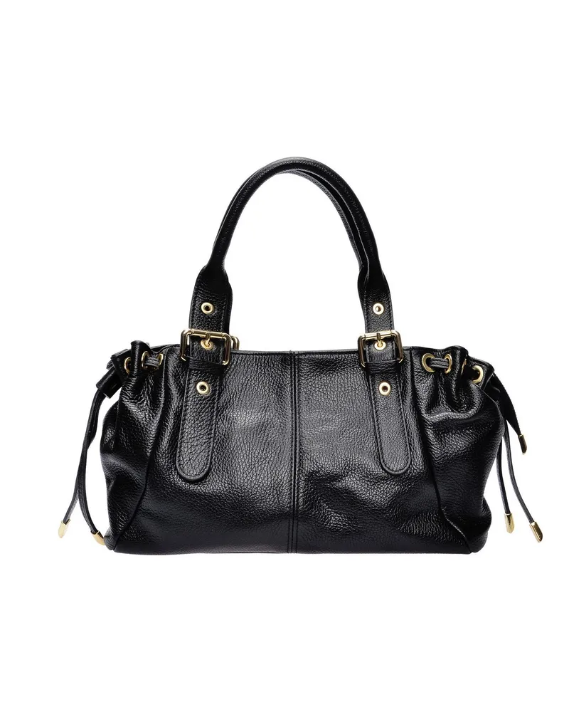 Anna Luchini Schwarz Rindsledertasche Schwarz