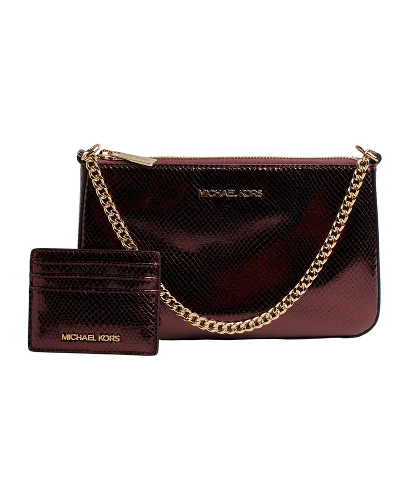 Michael Kors 35F4GGZD6M Damenhandtasche und Kartenhalter-Set Bordeaux