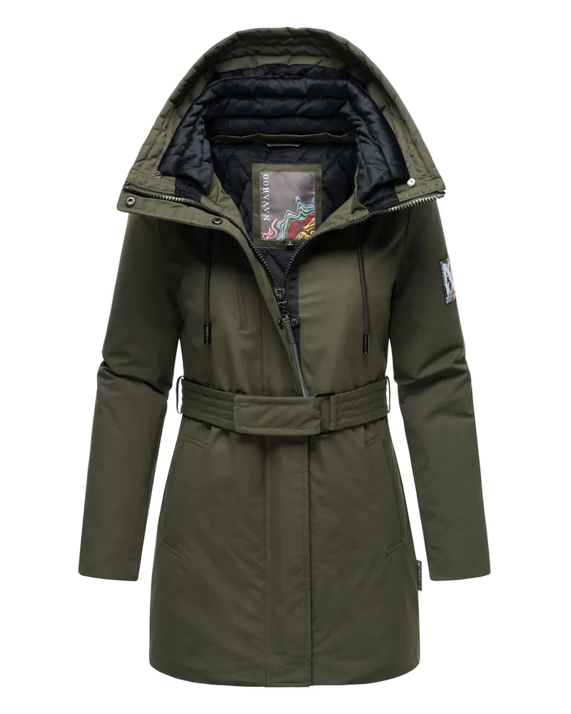 NAVAHOO Eishauch Damen Winterjacke mit Fleece-Innenfutter und Kapuze Grün