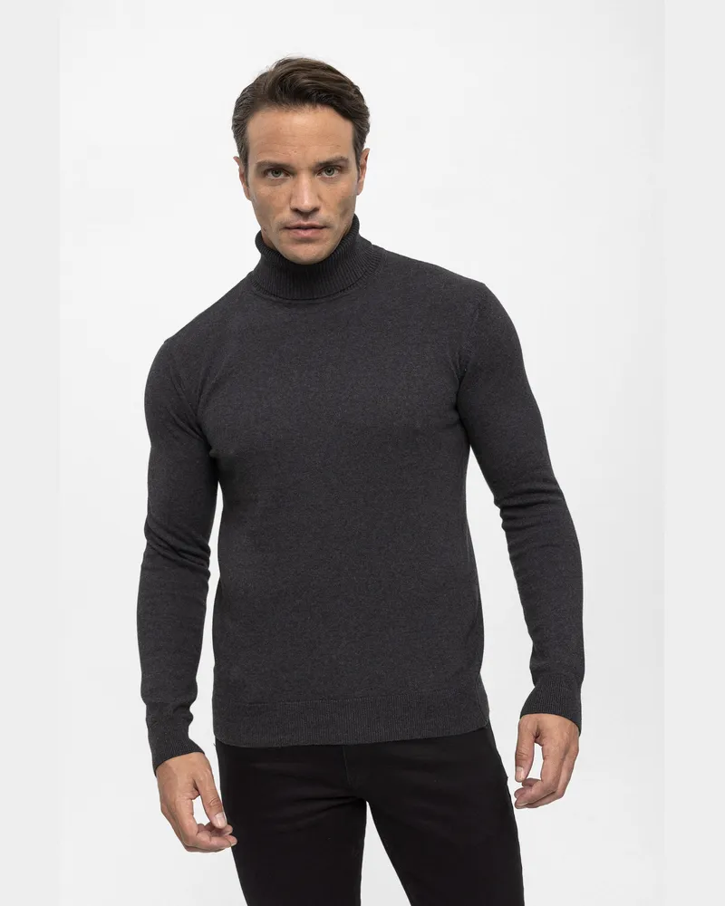 Felix Hardy Pullover Rollkragenpullover Dunkelgrau