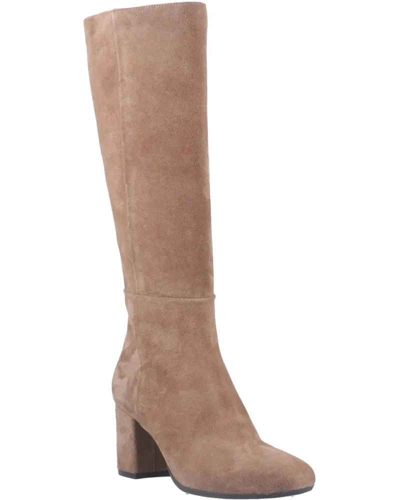Hush Puppies Oprah Wildleder Lange Leder Damen Mocha Absatz Knielange Stiefel Braun