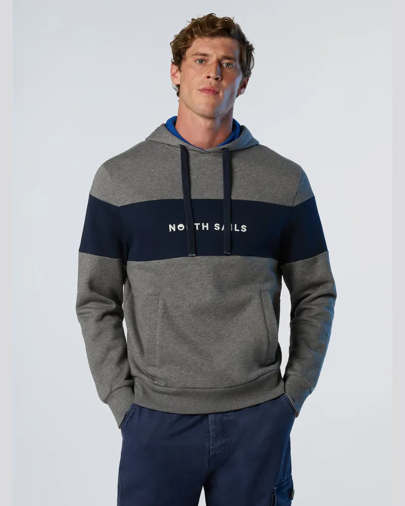 North Sails Kapuzenpullover mit Maxi-Streifen - Grau Grau