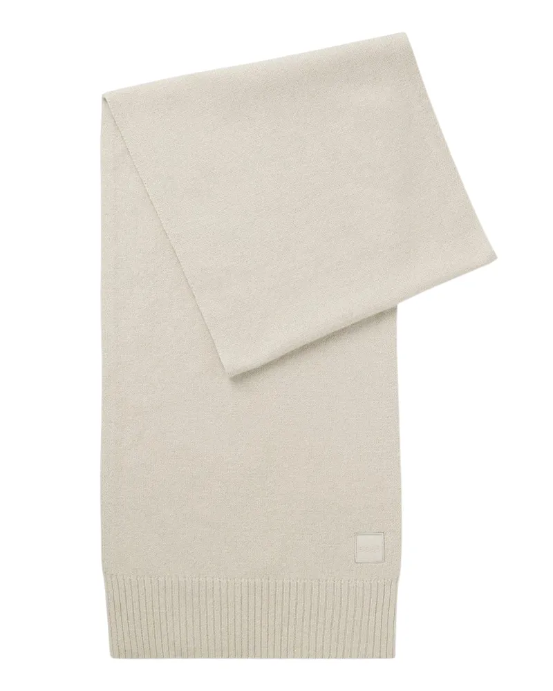 HUGO BOSS Schal für Herren, gerippt, Wolle (Hellbeige Beige