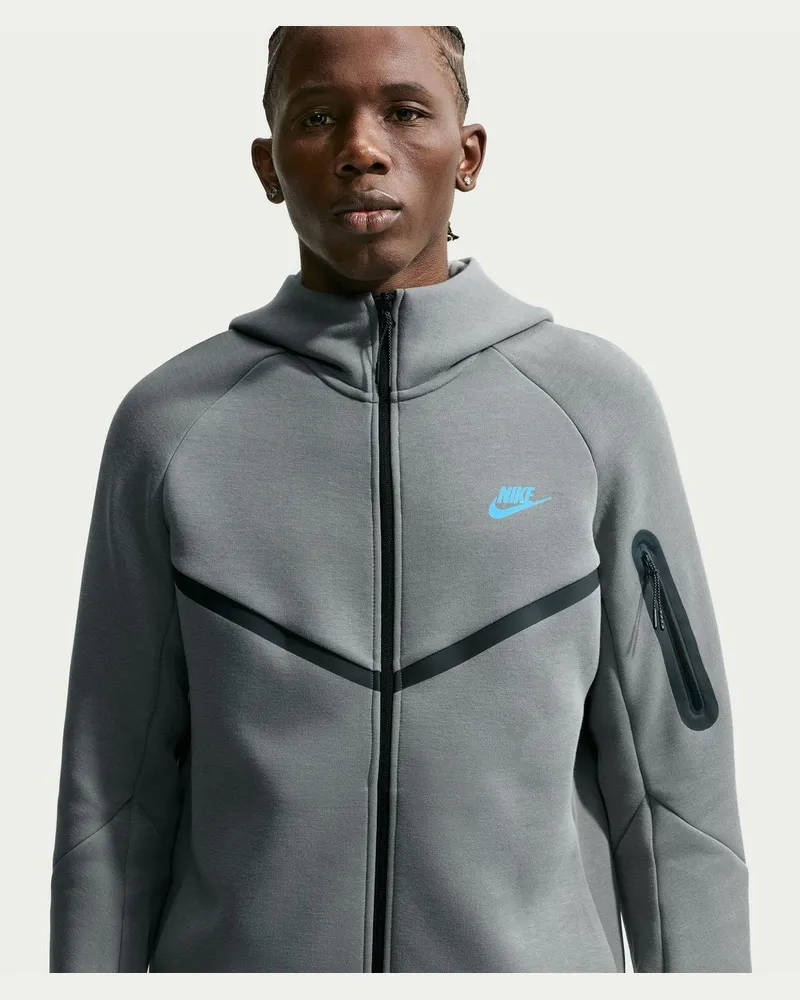 Nike Tech" Hoodie mit durchgehendem Reißverschluss für Herren (Rauch-Grau Grau