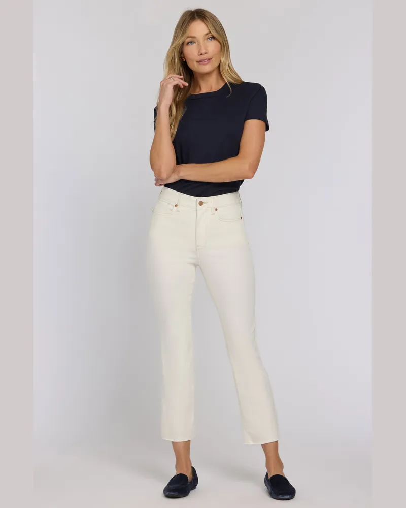 NYDJ not your daughter's Jeans  Billie Mini Bootcut Ankle Jeans aus Cool Embrace® Denim mit hoher Taille Weiß