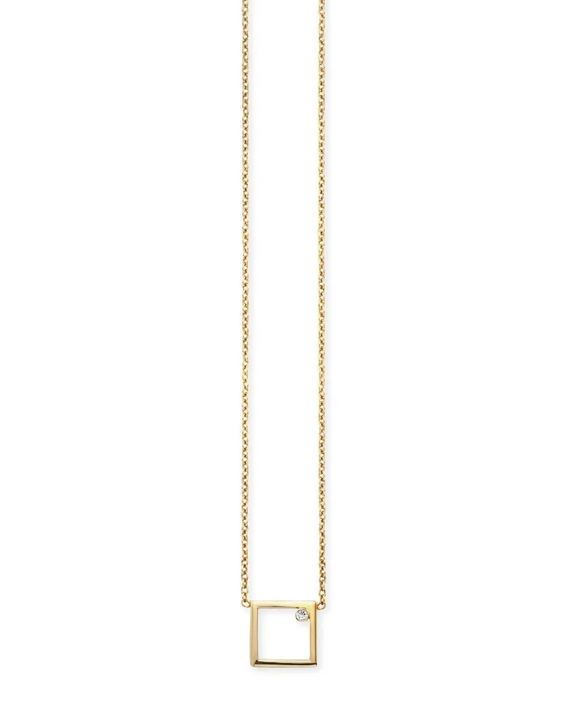 cai Collier 925 Sterling Silber gelb vergoldet Rechteck Zirkonia Gold