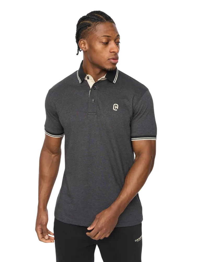 CrossHatch Preece" Poloshirt für Herren (Schwarz Schwarz