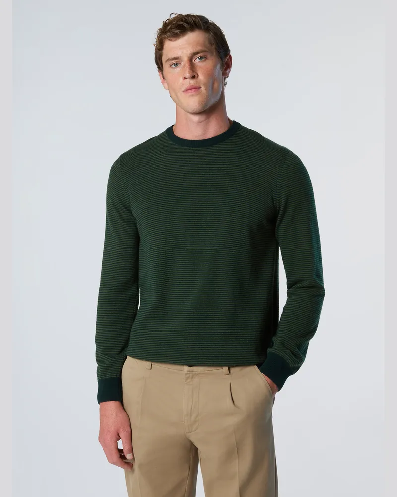 North Sails Pullover Kaschmirmischung gestreift Dunkelgrün