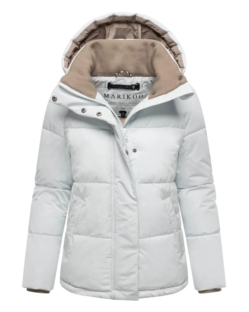 Marikoo Damen Steppjacke Omariaa mit Colorblocking & abnehmbarer Kapuze Blau