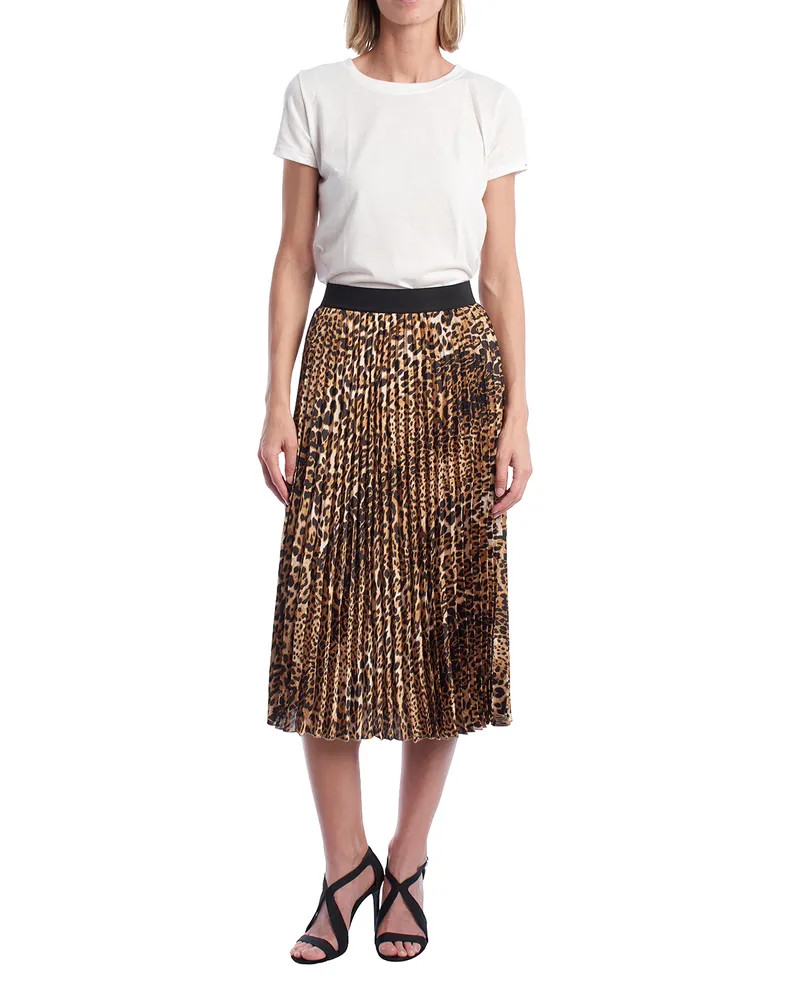 Zadig & Voltaire WJCD0302F Damen Plissee-Midirock Braun