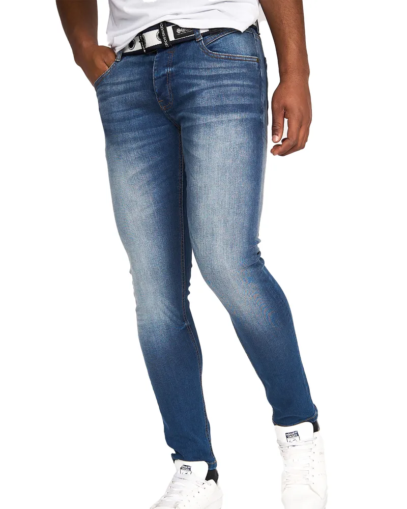 CrossHatch Barbeck" Jeans für Herren (Blau getönt Marineblau