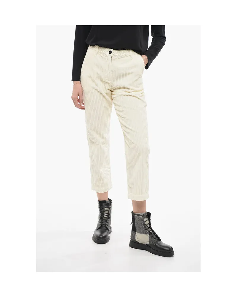Woolrich Cordhose mit weitem Bein in Weiß Weiß