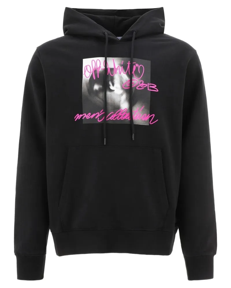 OFF-WHITE Tornado Type Design Slim Fit Schwarzer Kapuzenpullover Schwarz