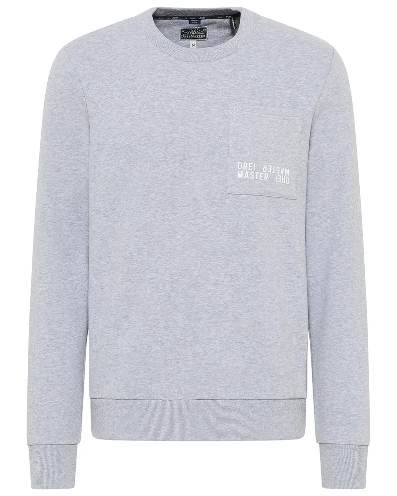 DreiMaster Sweatshirt mit Rundhals Herren Hellgrau Melange Hellgrau