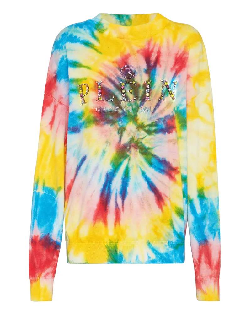 Philipp Plein Rundhalspullover Tie Dye Mehrfarbig
