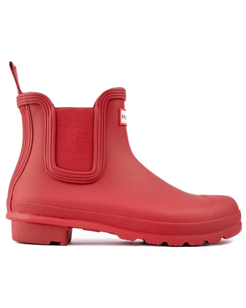 Hunter Original Chelsea-Stiefel Rot